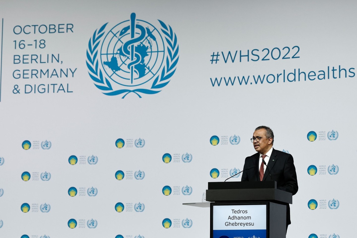 Der Generaldirektor der Weltgesundheitsorganisation, Tedros Adhanom Ghebreyesus, bei der Eröffnungsfeier des World Health Summit in Berlin.