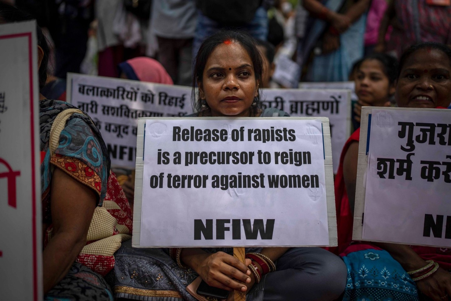 «Die Freilassung von Vergewaltigern ist die Vorstufe einer Terrorherrschaft gegen Frauen»: Kundgebung gegen Vergewaltigungen in Neu Delhi (Archivbild).