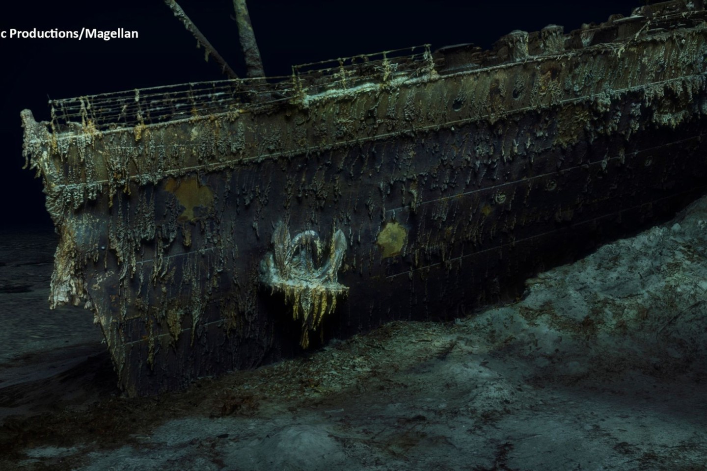 Der Bug der Titanic in knapp 4000 Metern Tiefe auf dem Grund des Atlantiks.